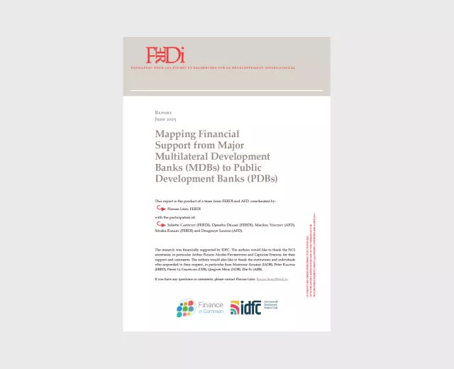 Cover of the report: Mapping Financial Support from Major Multilateral Development Banks (MDBs) to Public Development Banks (PDBs)