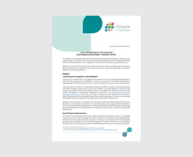 Preview of the JOINT DECLARATION OF THE COALITION SUSTAINABLE DEVELOPMENT THROUGHT SPORT