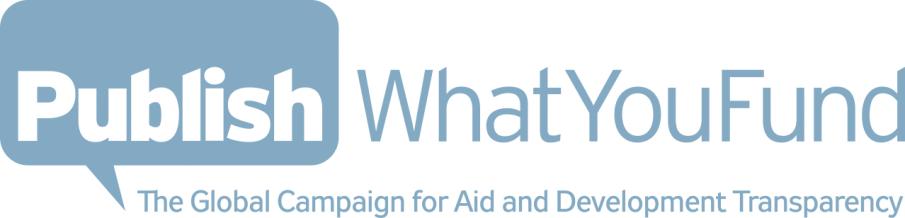 Publish What You Fund's logo with strapline: "The Global Campaign for Aid and Development Transparency"